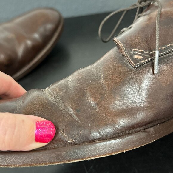 John Varvatos Men's Size 13 US Brown Lace Up Leather Oxford Dress Shoes - Picture 6 of 7